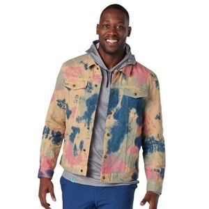 Chubbies size S The Time Warp Trucker Tie Dye Denim Jacket